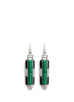 Main View - Click To Enlarge - KENNETH JAY LANE - Glass crystal pavé enamelled arrow earrings