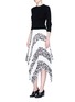 Figure View - Click To Enlarge - PROENZA SCHOULER - Handkerchief hem leopard print pleated skirt