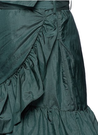 Detail View - Click To Enlarge - ISABEL MARANT - 'Aurora' asymmetric ruffle satin wrap skirt