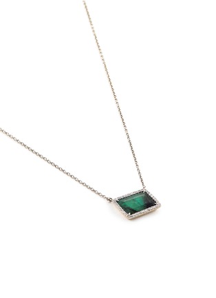 Figure View - Click To Enlarge - MONIQUE PÉAN - 'Atelier' emerald 18k white gold pendant necklace