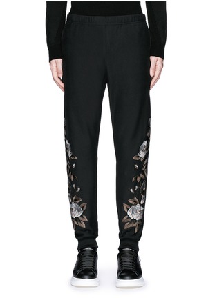 Main View - Click To Enlarge - ALEXANDER MCQUEEN - Floral embroidery jogging pants