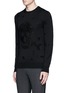 Front View - Click To Enlarge - ALEXANDER MCQUEEN - Distressed skull wool-cotton sweater
