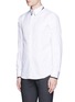Front View - Click To Enlarge - ALEXANDER MCQUEEN - Lace collar underlay cotton poplin shirt
