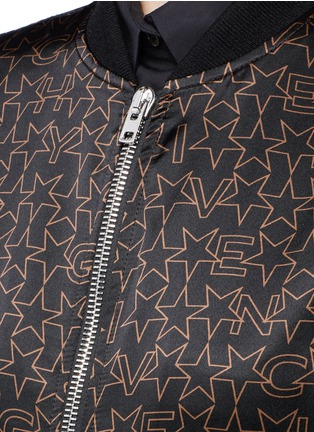 Detail View - Click To Enlarge - GIVENCHY - Logo star print satin bomber jacket