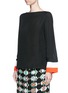 Front View - Click To Enlarge - EMILIO PUCCI - Stripe cuff boat neck georgette top