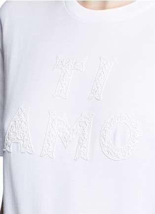 Detail View - Click To Enlarge - - - 'Ti Amo' lace slogan T-shirt