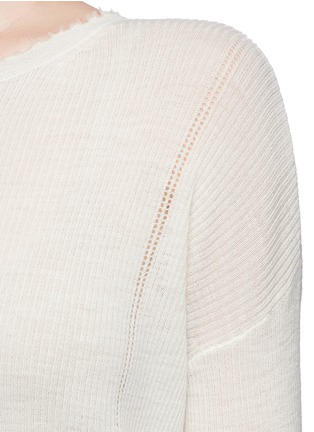 Detail View - Click To Enlarge - HELMUT LANG - Frayed wool knit sweater