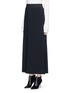 Front View - Click To Enlarge - HELMUT LANG - Side drape stretch maxi skirt