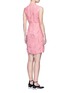 Back View - Click To Enlarge - EMILIO PUCCI - Ostrich feather embroidery tie waist dress