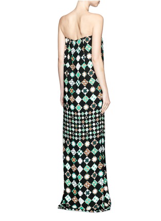 Back View - Click To Enlarge - EMILIO PUCCI - Monreal check print strapless crepe dress