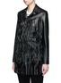 Front View - Click To Enlarge - SAINT LAURENT - Tiered fringe button leather jacket
