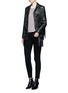 Figure View - Click To Enlarge - SAINT LAURENT - Tiered fringe button leather jacket