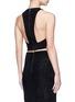 Back View - Click To Enlarge - ALICE & OLIVIA - Lambskin suede racerback cropped top