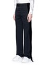 Front View - Click To Enlarge - ALEXANDER MCQUEEN - Velvet trim wide leg tuxedo pants