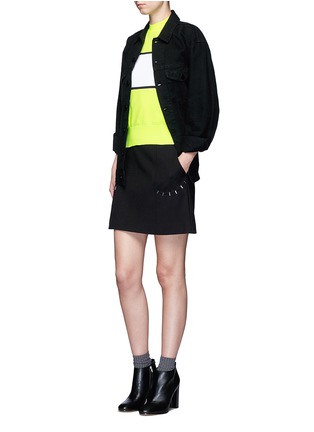 Figure View - Click To Enlarge - PLYS - 'Cyclist Span' neon colourblock sweater