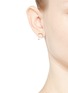 Figure View - Click To Enlarge - XIAO WANG - 'Gravity 2' diamond 14k yellow gold mismatched stud earring