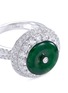 Detail View - Click To Enlarge - LC COLLECTION JADE - Diamond jade 18k white gold disc ring and earrings set