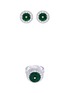 Main View - Click To Enlarge - LC COLLECTION JADE - Diamond jade 18k white gold disc ring and earrings set