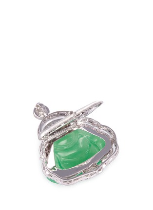  - LC COLLECTION JADE - Diamond jade 18k white gold Buddha pendant