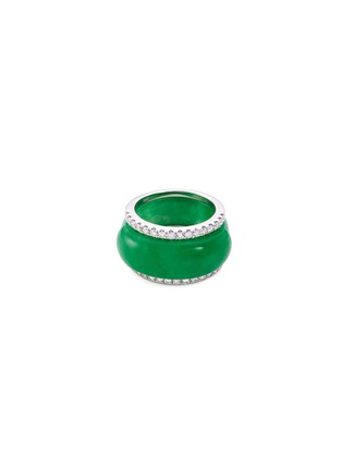 Main View - Click To Enlarge - LC COLLECTION JADE - Diamond jade 18k white gold ring