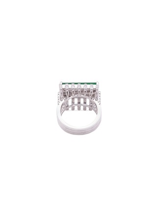 Figure View - Click To Enlarge - LC COLLECTION JADE - Diamond jade 18k white gold cutout ring