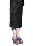 Figure View - Click To Enlarge - DRIES VAN NOTEN - Sequin wing floral brocade platform wedge sandals
