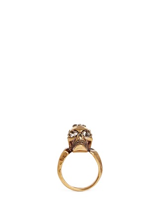 Main View - Click To Enlarge - ALEXANDER MCQUEEN - Faux pearl crown skull ring