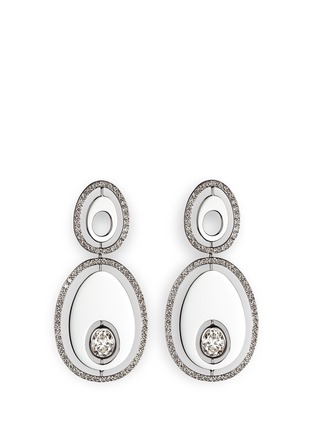 Main View - Click To Enlarge - MELLERIO - Diamond 18k white gold oval drop earrings