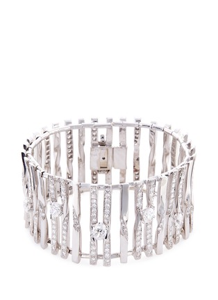 Main View - Click To Enlarge - MELLERIO - Diamond 18k white gold cage bracelet