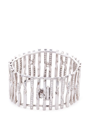 Figure View - Click To Enlarge - MELLERIO - Diamond 18k white gold cage bracelet