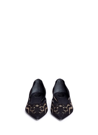 Front View - Click To Enlarge - RENÉ CAOVILLA - Wavy cutout suede skimmer flats