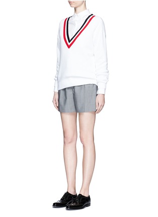 Figure View - Click To Enlarge - THOM BROWNE  - French cuff cotton piqué shirt