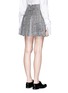 Back View - Click To Enlarge - THOM BROWNE  - Contrast pleat basketweave flare skirt