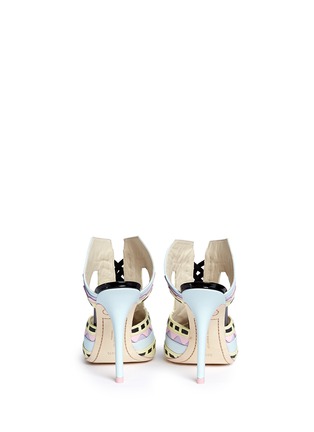 Back View - Click To Enlarge - SOPHIA WEBSTER - 'Riko' geometric trim leather combo mules