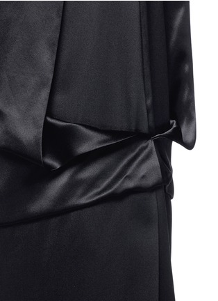 Detail View - Click To Enlarge - MS MIN - Asymmetric drape front silk dress