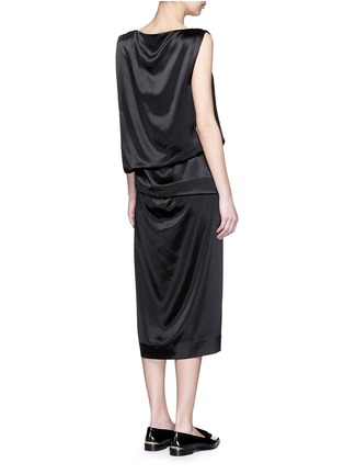 Back View - Click To Enlarge - MS MIN - Asymmetric drape front silk dress