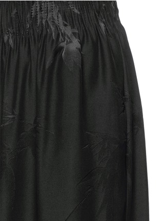 Detail View - Click To Enlarge - MS MIN - Bamboo leaf silk jacquard wide leg pants