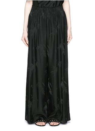 Main View - Click To Enlarge - MS MIN - Bamboo leaf silk jacquard wide leg pants