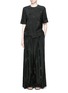 Figure View - Click To Enlarge - MS MIN - Bamboo leaf silk jacquard wide leg pants