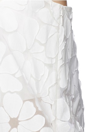 Detail View - Click To Enlarge - MS MIN - Floral paper appliqué organza strapless top