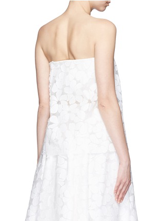 Back View - Click To Enlarge - MS MIN - Floral paper appliqué organza strapless top
