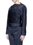Front View - Click To Enlarge - MS MIN - Belted silk satin cropped jacket