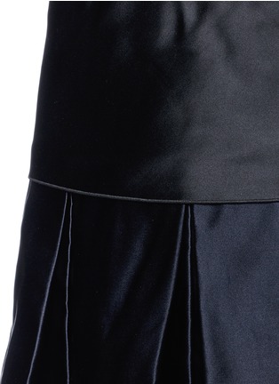 Detail View - Click To Enlarge - MS MIN - Pleated silk satin mini skirt