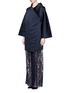 Front View - Click To Enlarge - MS MIN - Reversible silk satin blanket coat
