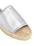 Detail View - Click To Enlarge - CLERGERIE - 'Ela' metallic lambskin leather espadrille slide sandals