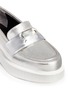 Detail View - Click To Enlarge - CLERGERIE - 'Peyruk' jewel metallic leather platform penny loafers
