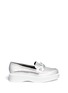 Main View - Click To Enlarge - CLERGERIE - 'Peyruk' jewel metallic leather platform penny loafers