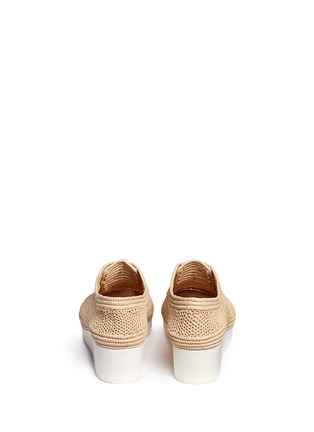Back View - Click To Enlarge - CLERGERIE - 'Vicolek' braided raffia wedge lace-ups