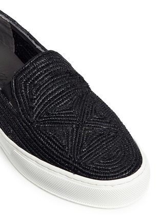 Detail View - Click To Enlarge - CLERGERIE - 'Tribal' raffia skate slip-ons