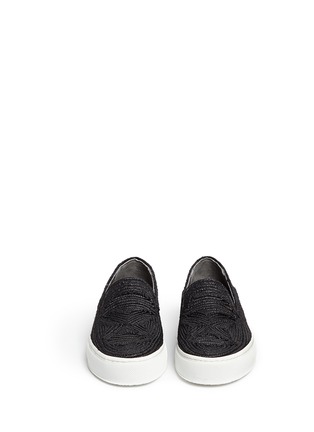 Front View - Click To Enlarge - CLERGERIE - 'Tribal' raffia skate slip-ons